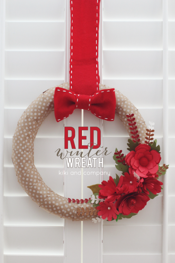 DIY Red Winter Wreath at kiki and company #cricutexplore LOVE this!