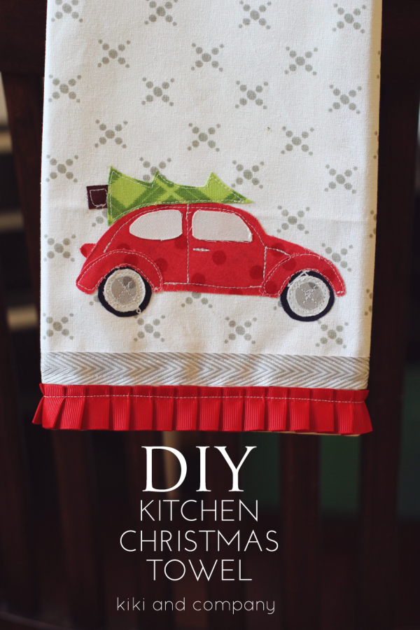 DIY kitchen Christmas towel...free template and printable at kiki and company