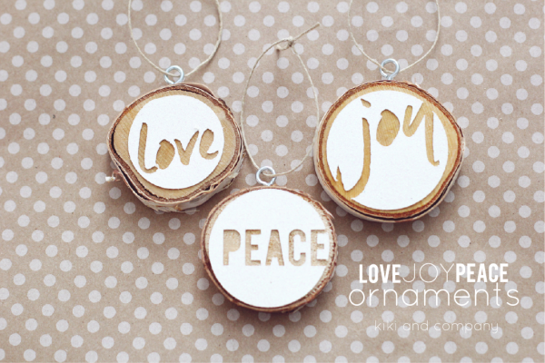 Love Joy Peace Christmas Ornaments from kiki and company