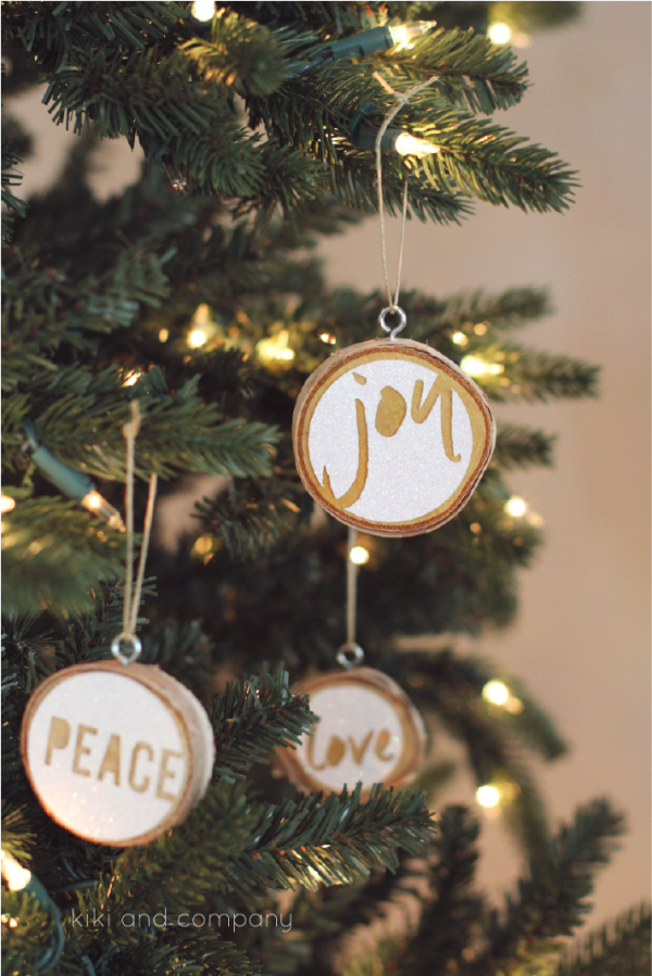 Love Joy Peace Christmas Ornaments from kiki and company. LOVE these!