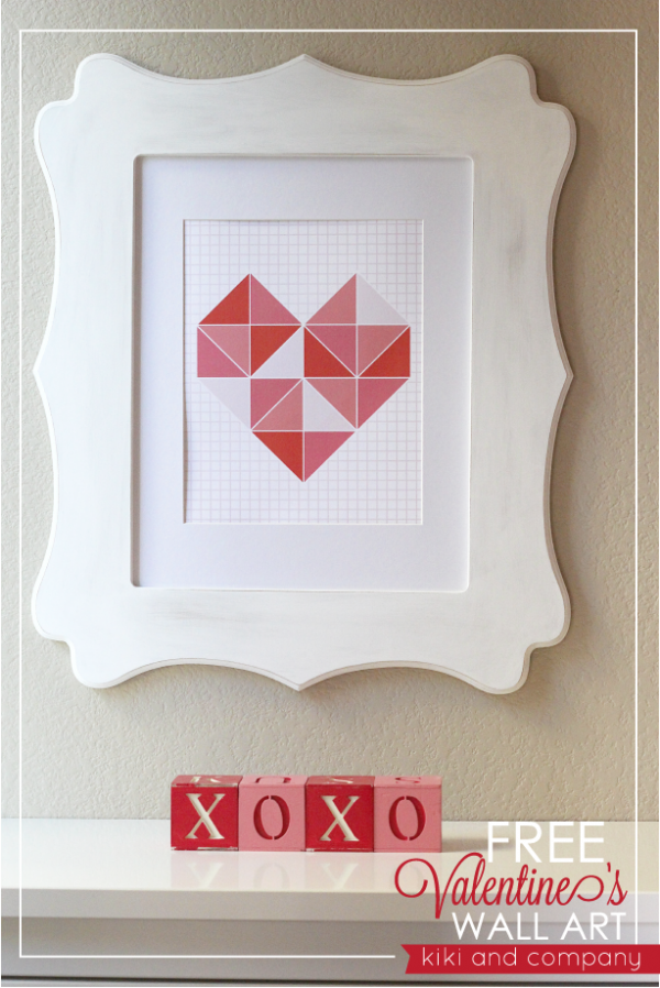 Free Valentines Day Triangle Art at Kiki and Company. Super Cute!