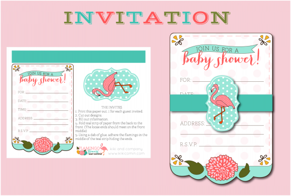 Flamingo and Flowers Baby Shower. Cute Girl Baby Shower. Cute!