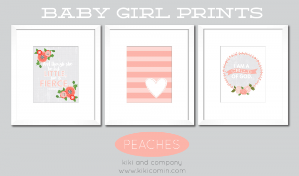 Peaches Set of Baby Girl Prints