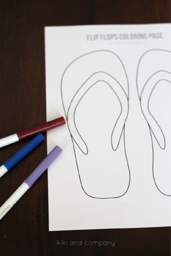 Free Flip Flops Coloring Page