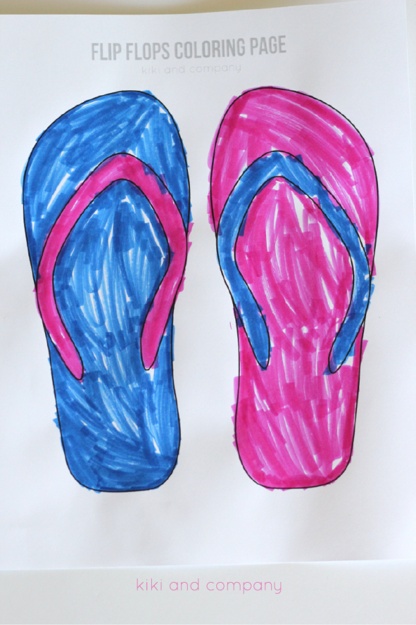 Free Flip Flops Coloring Page. Cute for summer.