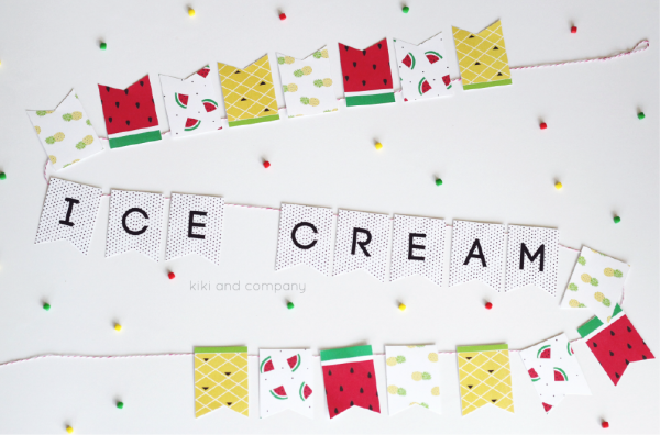 Ice Cream Banner at kiki and company. Love this!