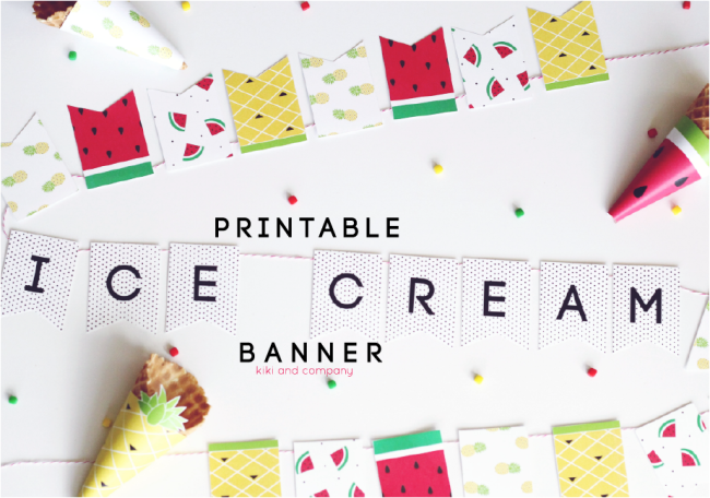 Printable Ice Cream Banner.