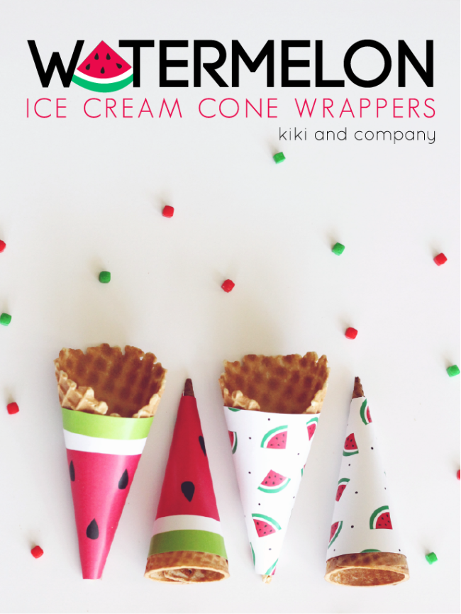 Watermelon Ice Cream Wrappers. So fun for the summer!