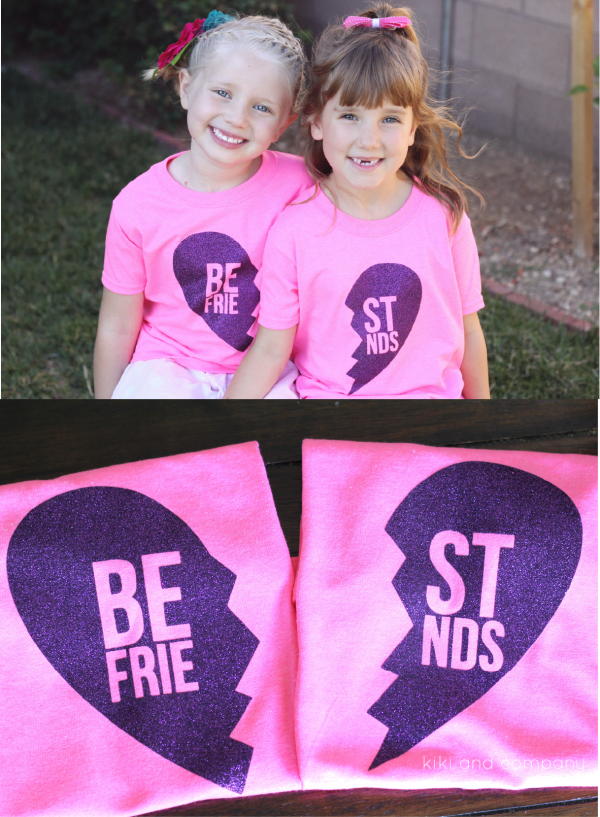 Best Friends Shirts with HTV Glitter Vinyl + DOZENS OF OTHER VINYL PROJECT IDEAS WITH VINYL EXPRESSIONS