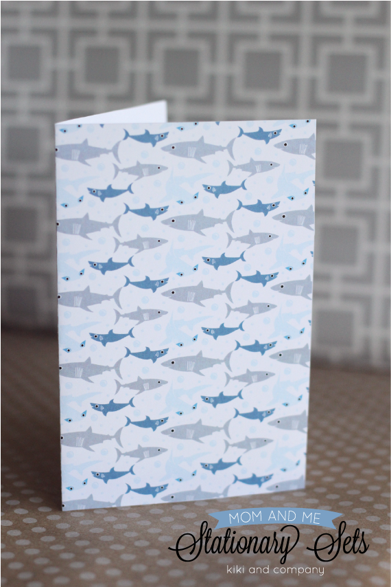 Free Mom and Me Stationary Sets from Kiki and Company. Shark Set. Cute!