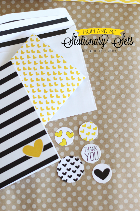 Free Mom and Me Stationary Sets from Kiki and Company. Stripes and Hearts. LOVE this!