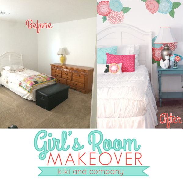 Before and After Girls Room Makeover from kiki and company