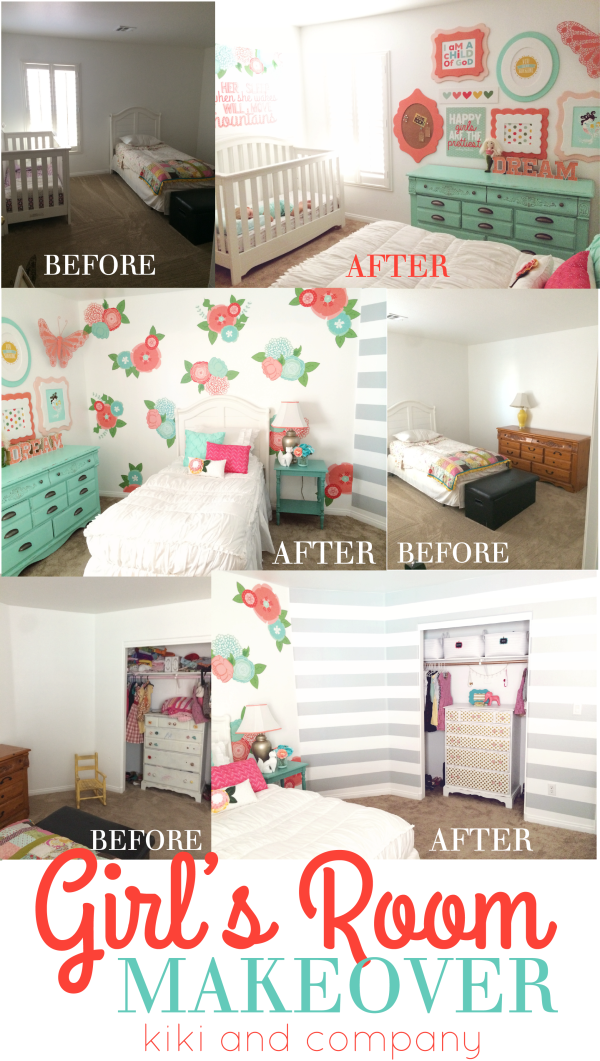 Girl's Room Makeover at Kiki and Company. Wow..this before and after is amazing!