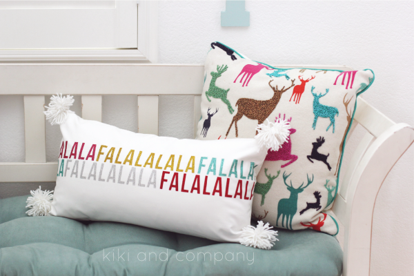 Fa la la la pillow from kiki and company. #expressionsvinyl So fun!