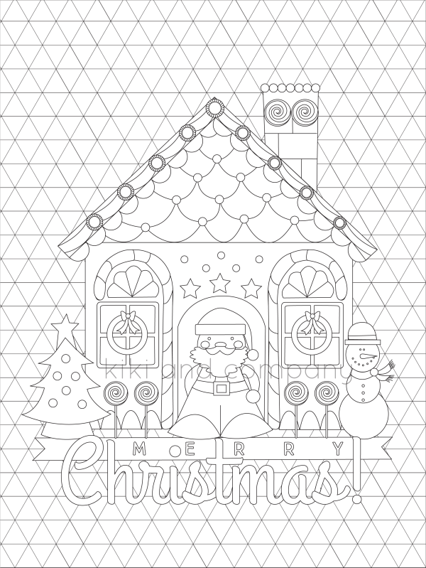 christmas coloring triangle