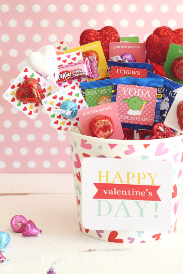 Valentine's Baskets with Hershey / Free Printable Valentines - Kiki &  Company