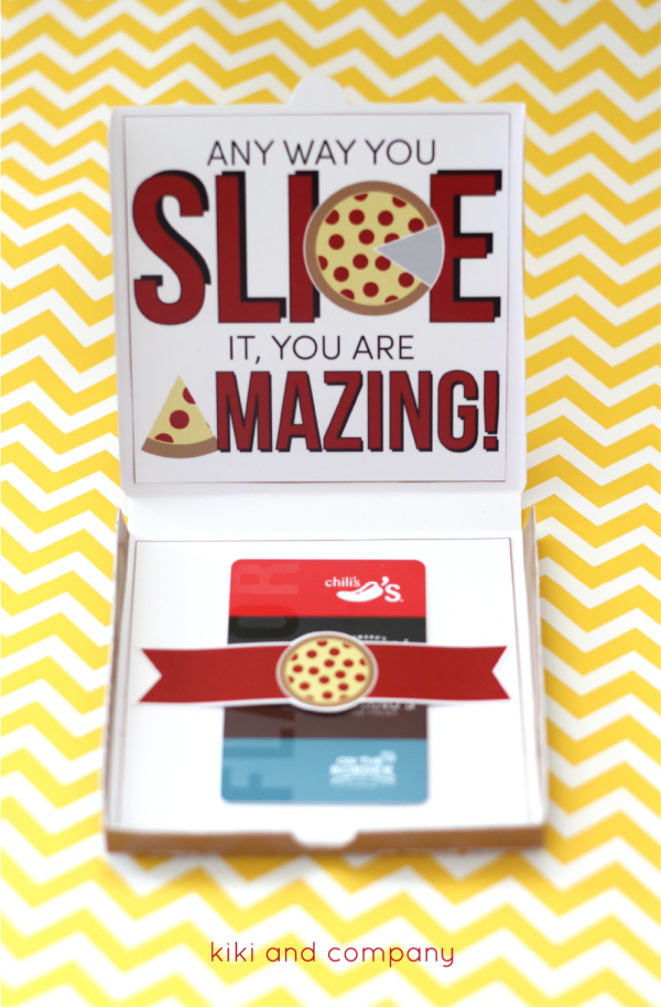 Teacher Appreciation Pizza Box Card from kiki and company. Cute!