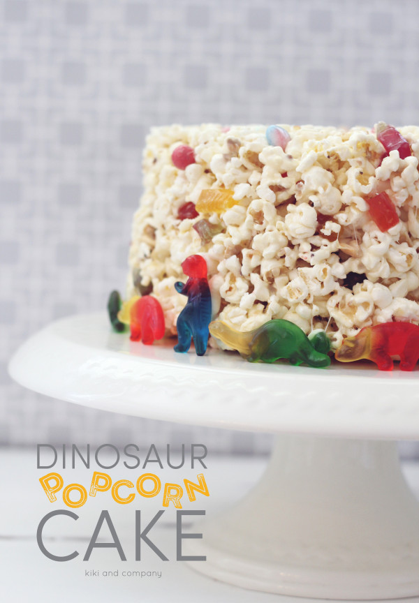 Dinosaur Popcorn Cake at kiki and company