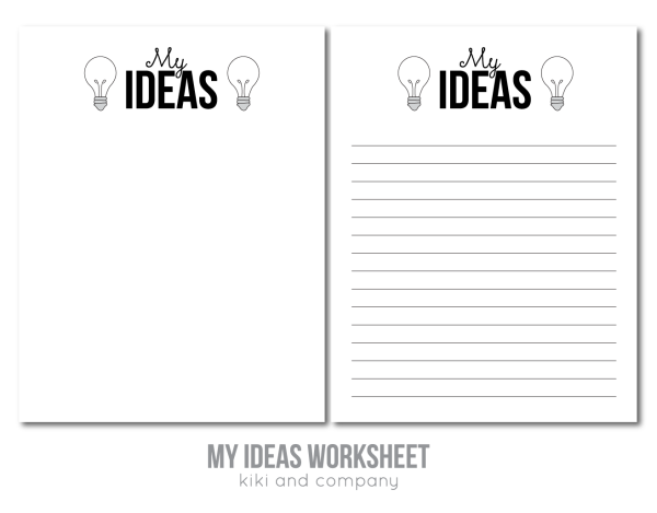 idea worksheet