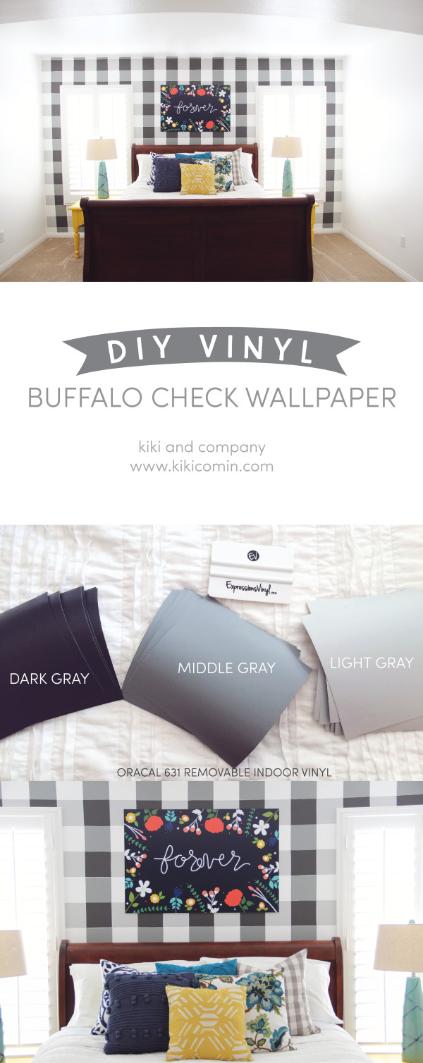 DIY Vinyl Buffalo Check Wallpaper