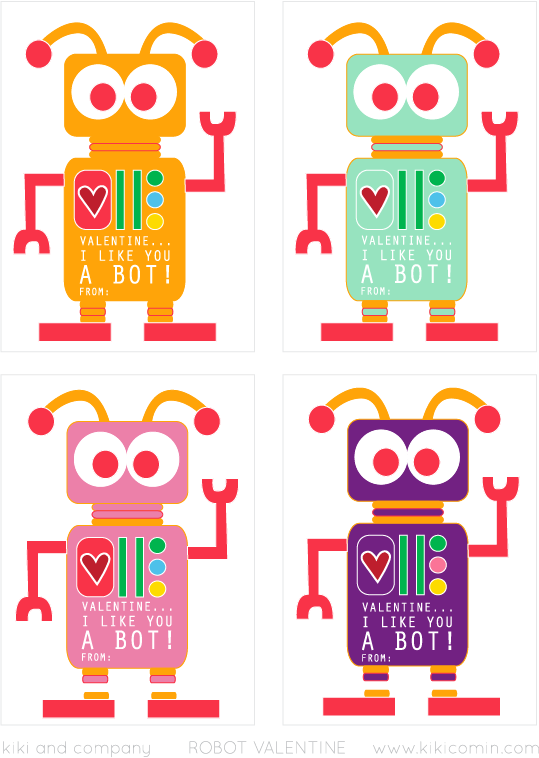 Robot Valentines Free Download Kiki Company