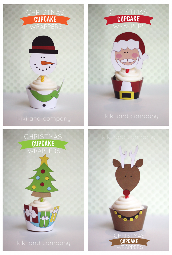 Christmas Cupcake Wrappers from Kiki and Company | free Christmas printables | free holiday printables | fun Christmas ideas | holiday cupcake wrappers || Design Dazzle #cupcakewrappers #holidayprintables #holidaytreats