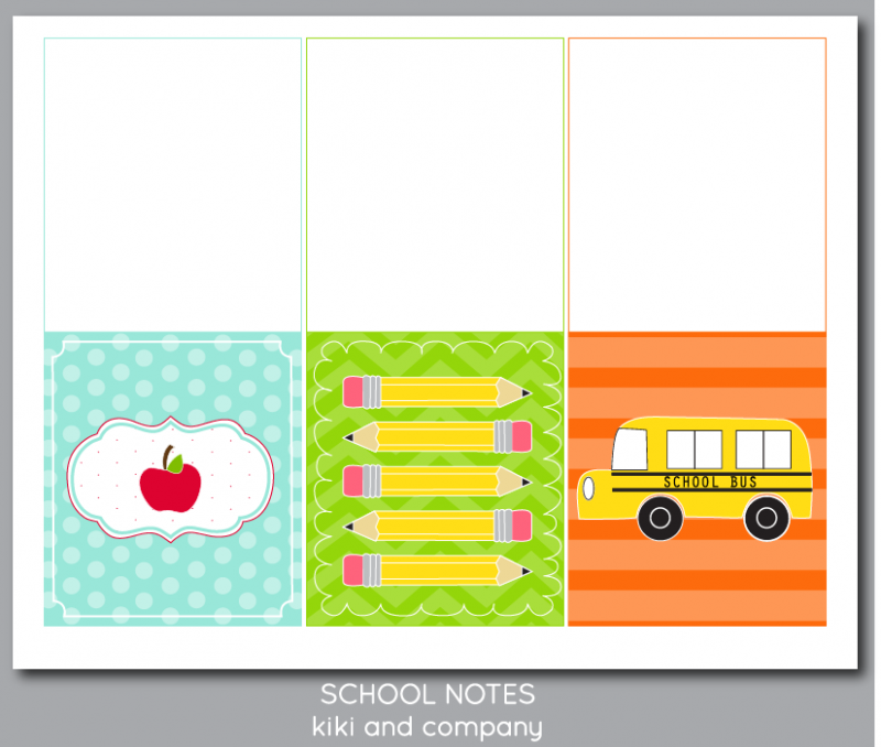 Free School Notes {free printable} - Kiki & Company