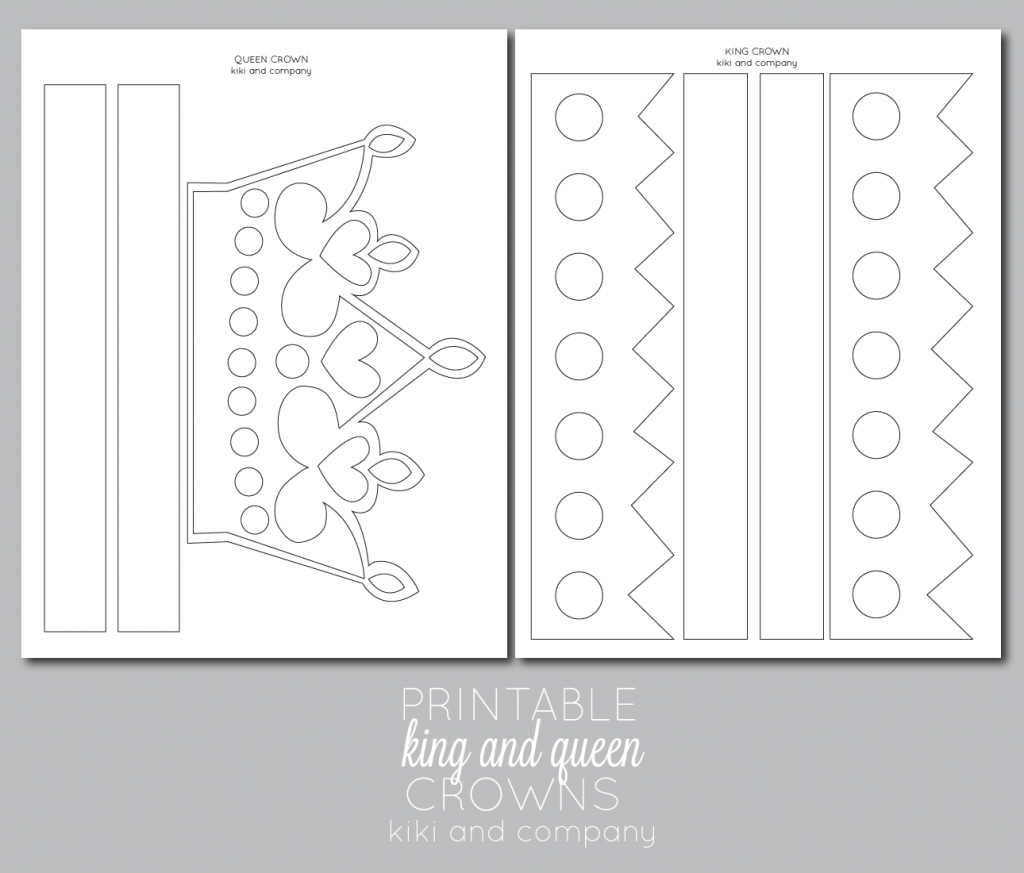 Crown Template Printable   Printable King And Queen Crowns At Kiki And Company. 1024x873 