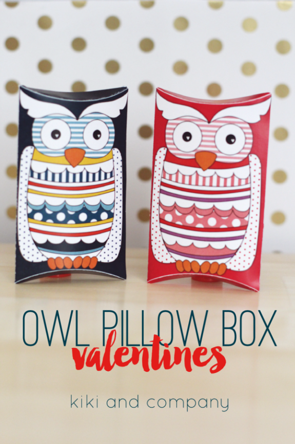 Owl Pillow Box Valentines at kiki and company