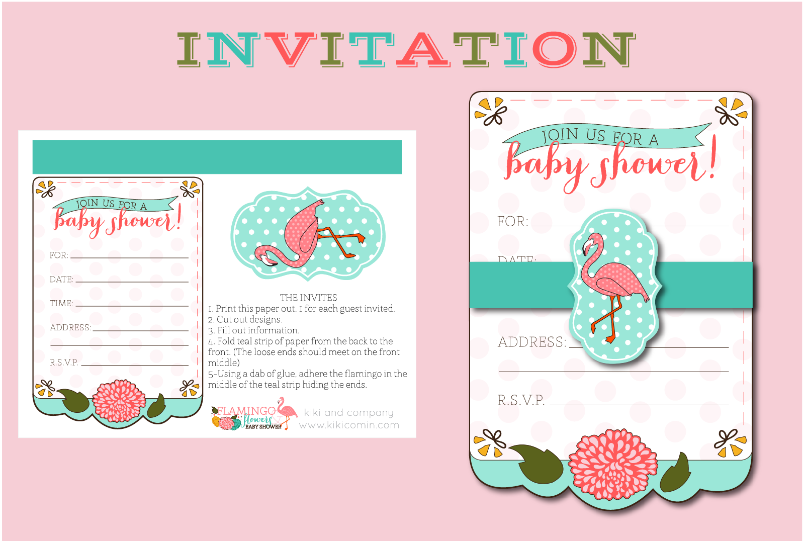 Flamingo and Flowers Baby Shower