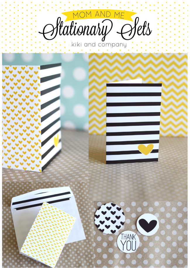 Free Mom and Me Stationary Sets from Kiki and Company. Stripes and Hearts