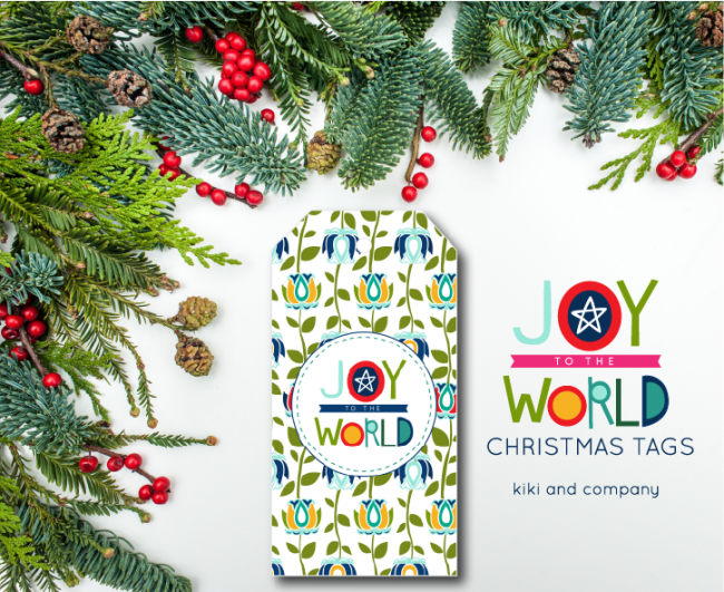 Holidays: Free printable Joy to the World Christmas tags from Kiki & Co.  