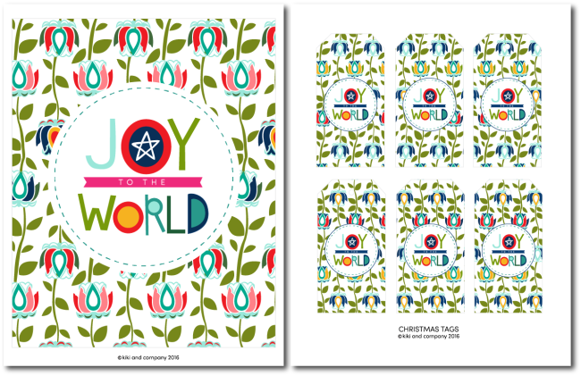 Holidays: Free printable Joy to the World print from Kiki & Co.  Print this adorable art to hang in your home for Christmas! via www.thirtyhandmadedays.com